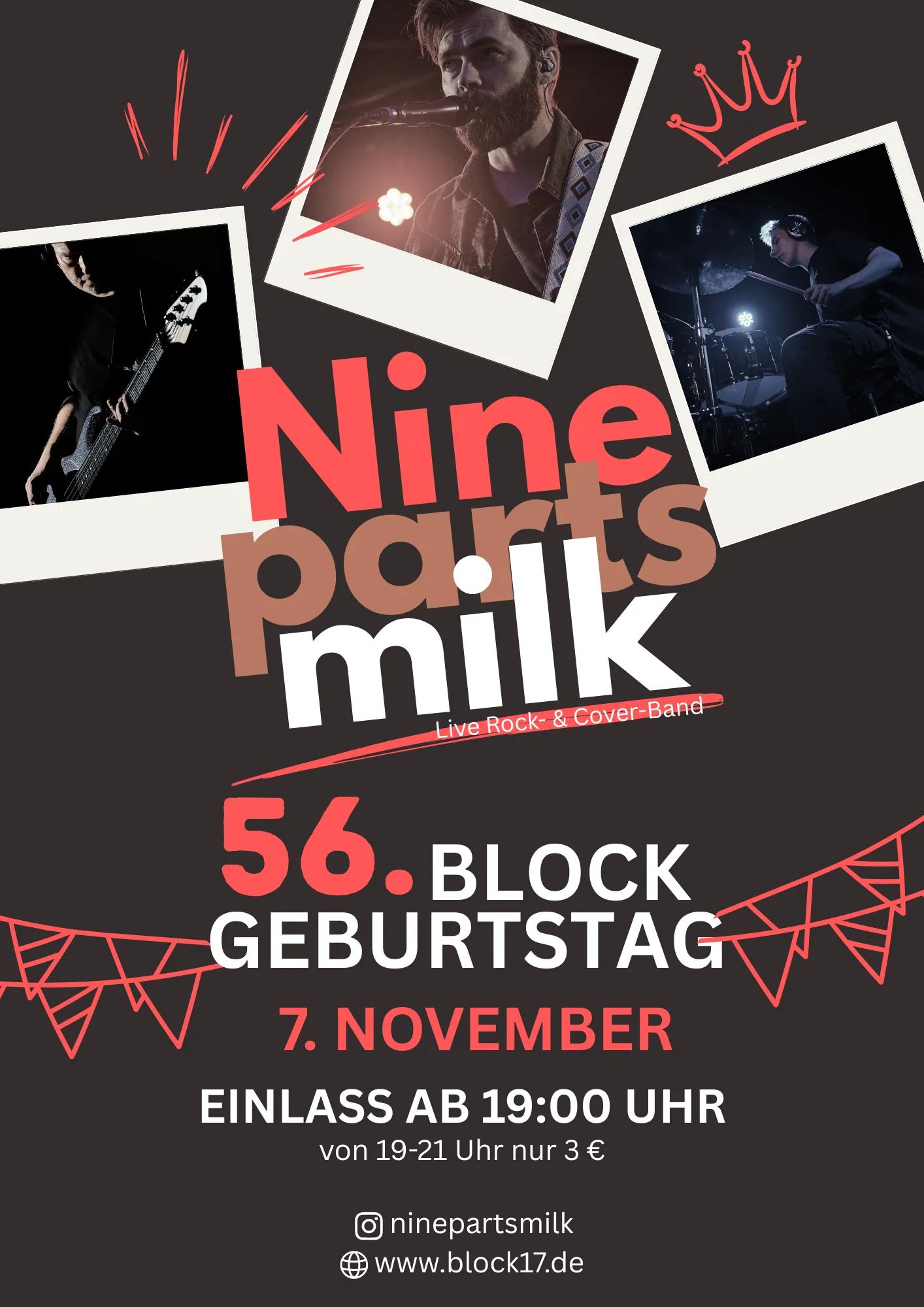 nine parts milk